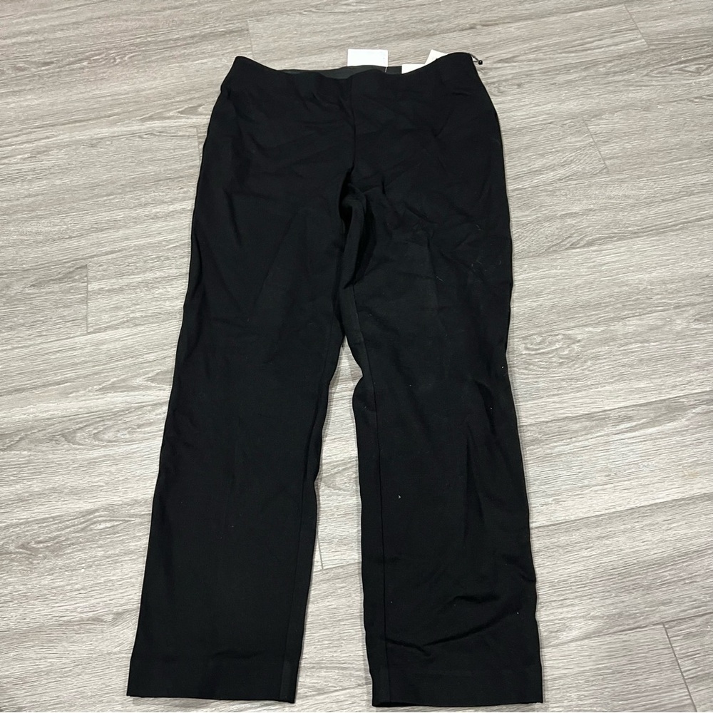Anne Klein Slim Ankle Pant Elastic Waistband Black Womens L